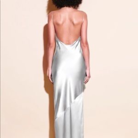 Fleur du Mal Silk Bias Dress Platinum size 2 - Picture 6 of 6